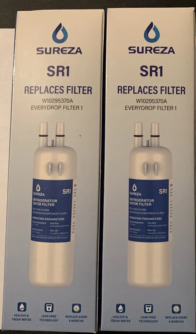 2 Pack Edr1rxd1/w10295370a Replacement Refrigerator Water  Filter 1, New& Sealed
