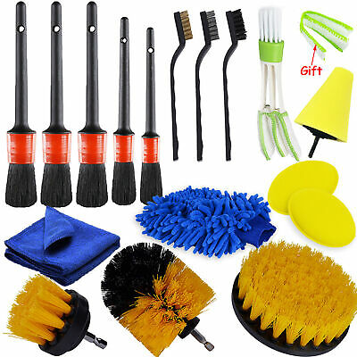17 Pcs Cleaning Brush Tool Set Car Cleaning Brush Bristle Car Washing Brush K0v3
