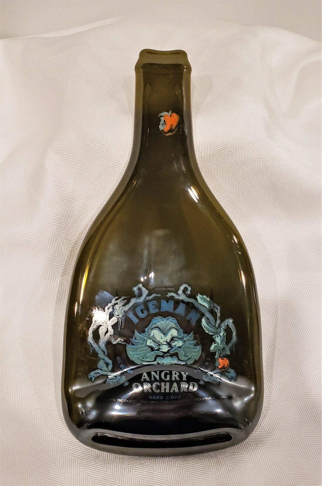 Angry Orchard Hard Cider The Legend Of Iceman Fused Glass Large Bottle Green